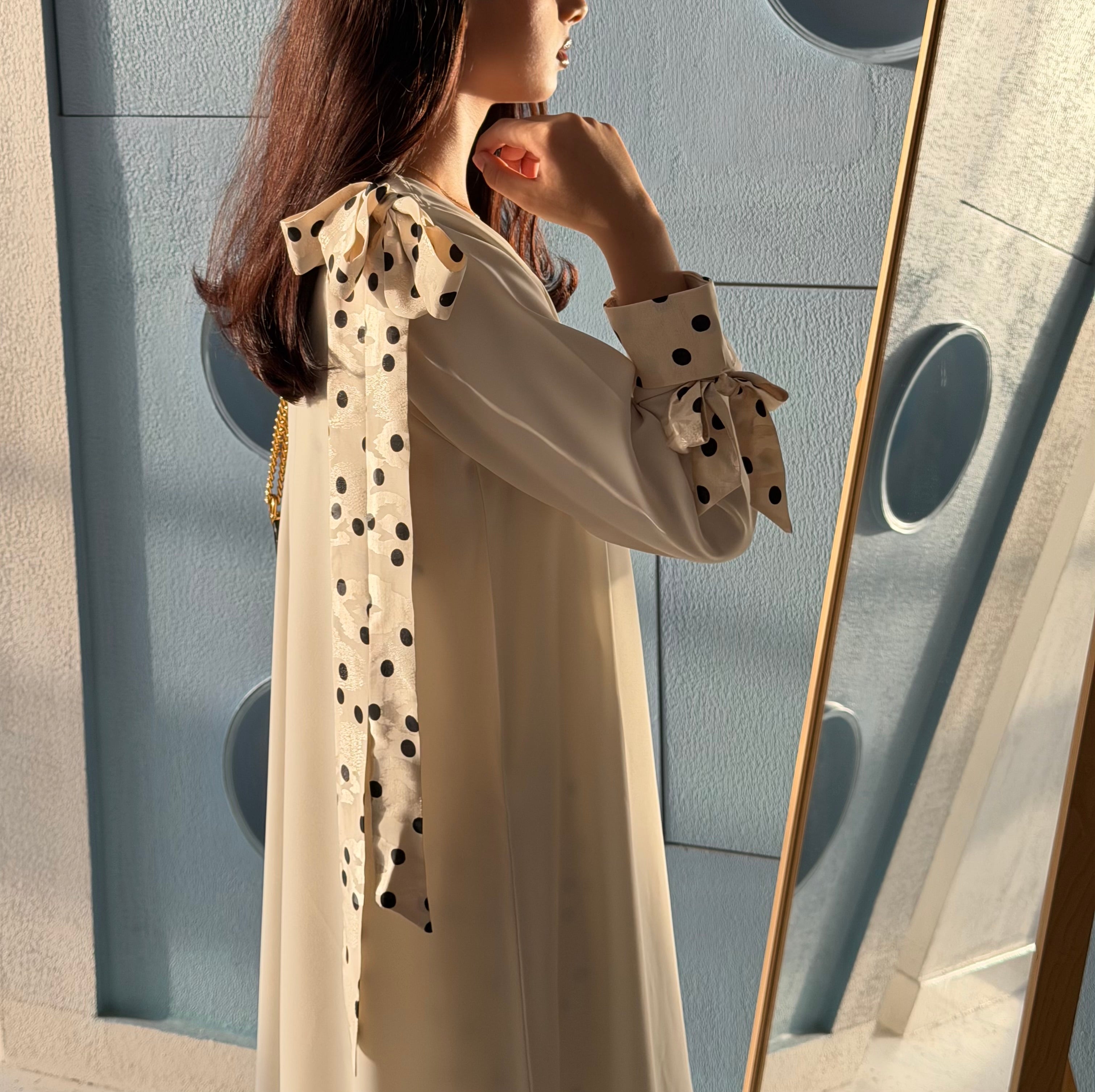 Polka Dot ( full set abaya with inner dress & Sheila )