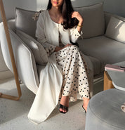 Polka Dot ( full set abaya with inner dress & Sheila )